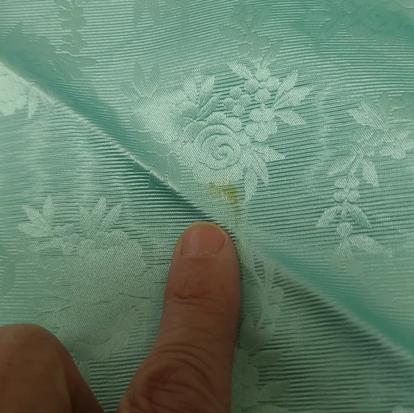 Elegant Aqua Off-Shoulder Gown, Vintage, Made In USA, Union Tag, 80's - Picture 4 of 16